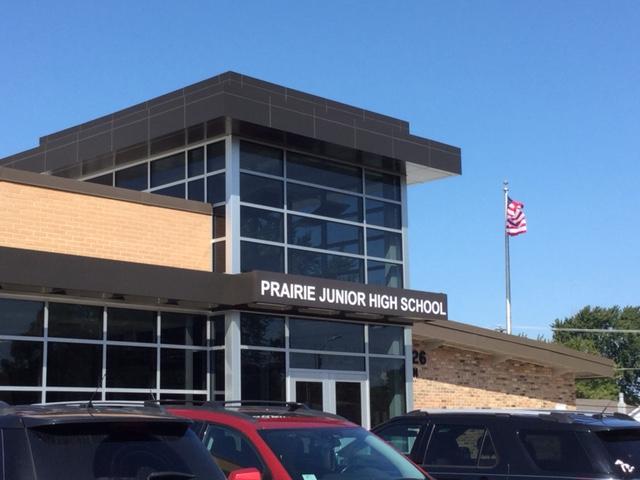 Front View of the Prairie Junior High School Building